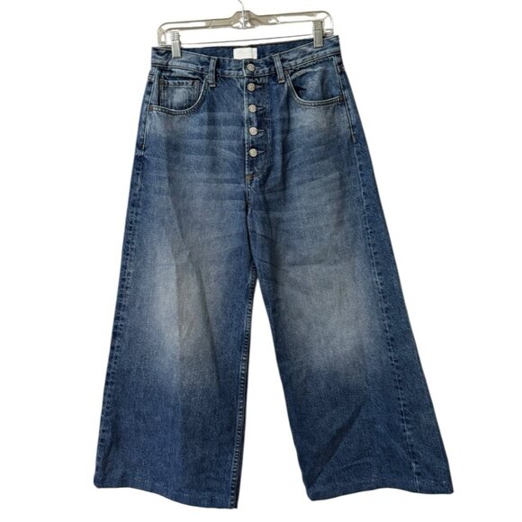 Boyish The Charley Crop Jeans Size Size 29 Trapeze Recycled Denim Buttons Boho - Picture 1 of 14